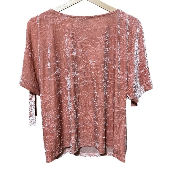 Anthropologie Maeve - Cold Shoulder Top Rose Pink Crushed Velvet - Size M - Picture 4 of 4